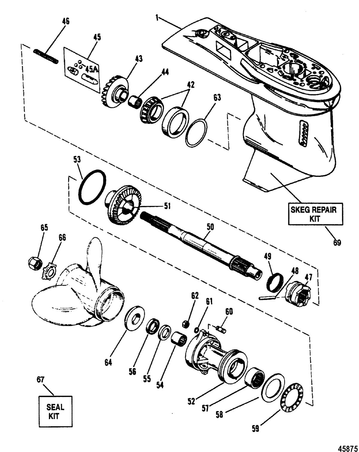 FORCE 120 HP FORCE Gear Housing(Propeller Shaft)