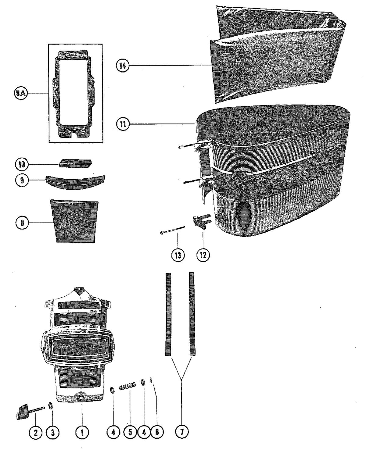 MERCURY MERC 115 COWLING AND FRONT COVER