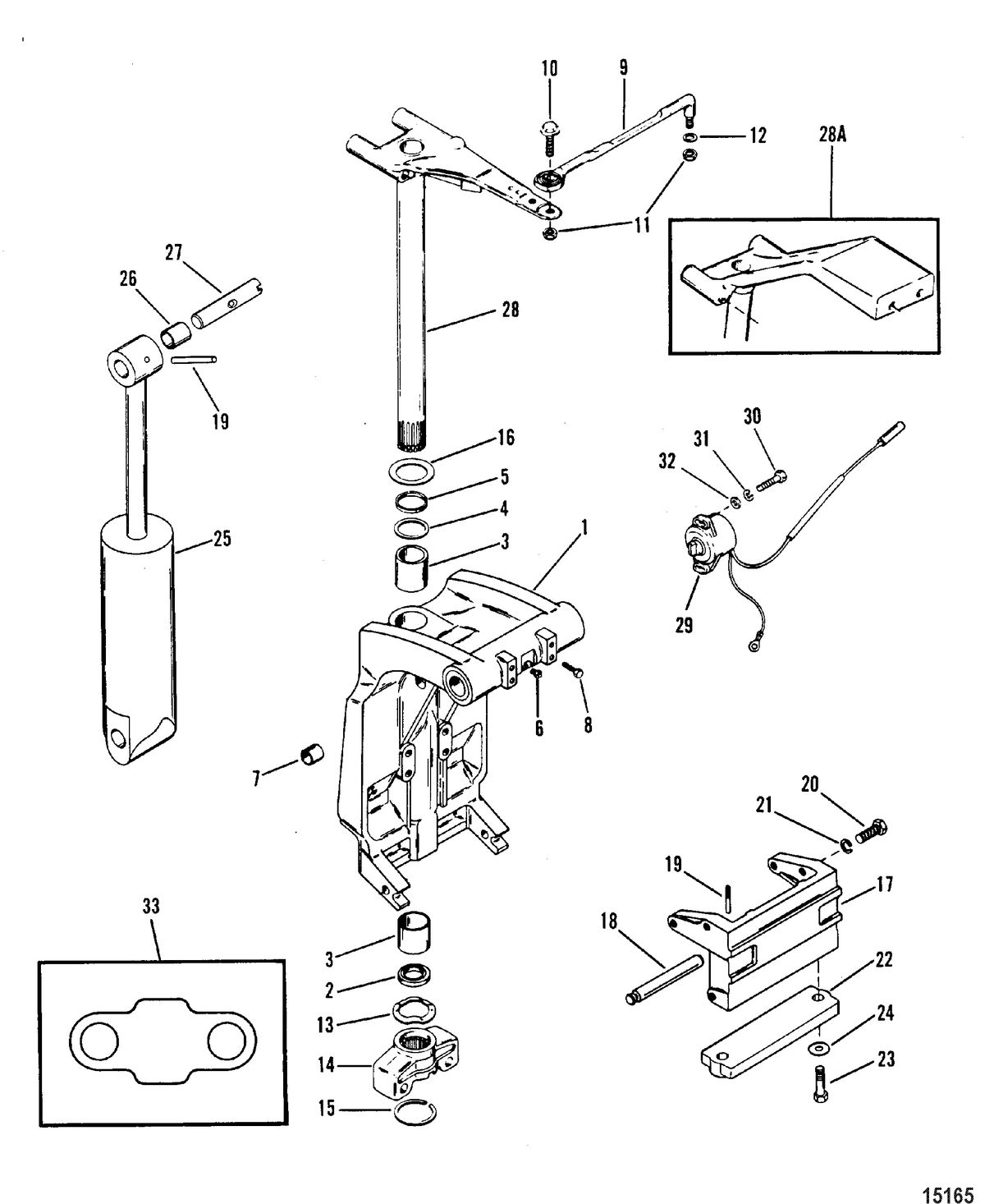 MERCURY/MARINER 70/75/80/90 HP (3 CYLINDER)) Swivel Bracket and Steering Arm