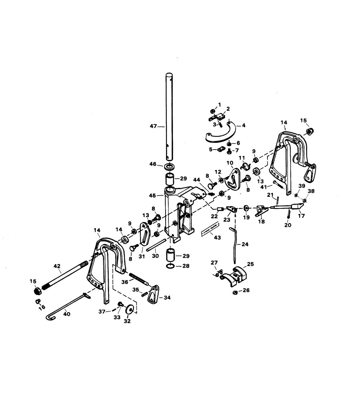 CHRYSLER 30 H.P. SWIVEL BRACKET GROUP
