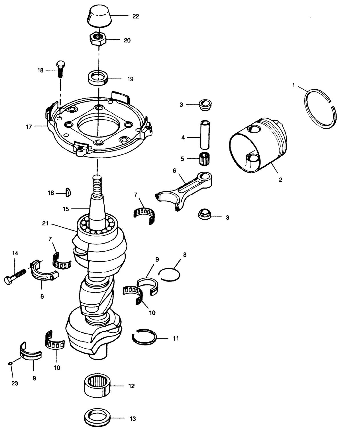 FORCE FORCE 90 HP1991 CRANKSHAFT AND PISTON