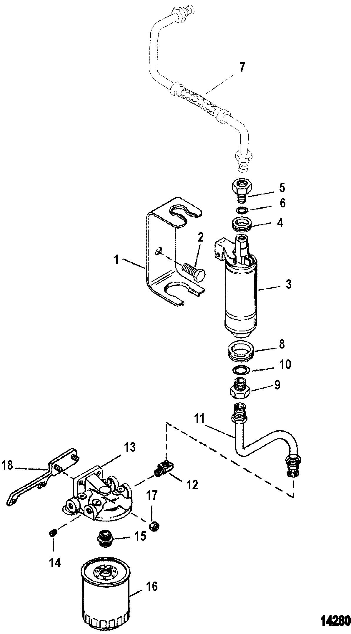 MERCRUISER 262 MAGNUM (EFI - TBI) Fuel Pump And Fuel Filter(VST Fuel System)