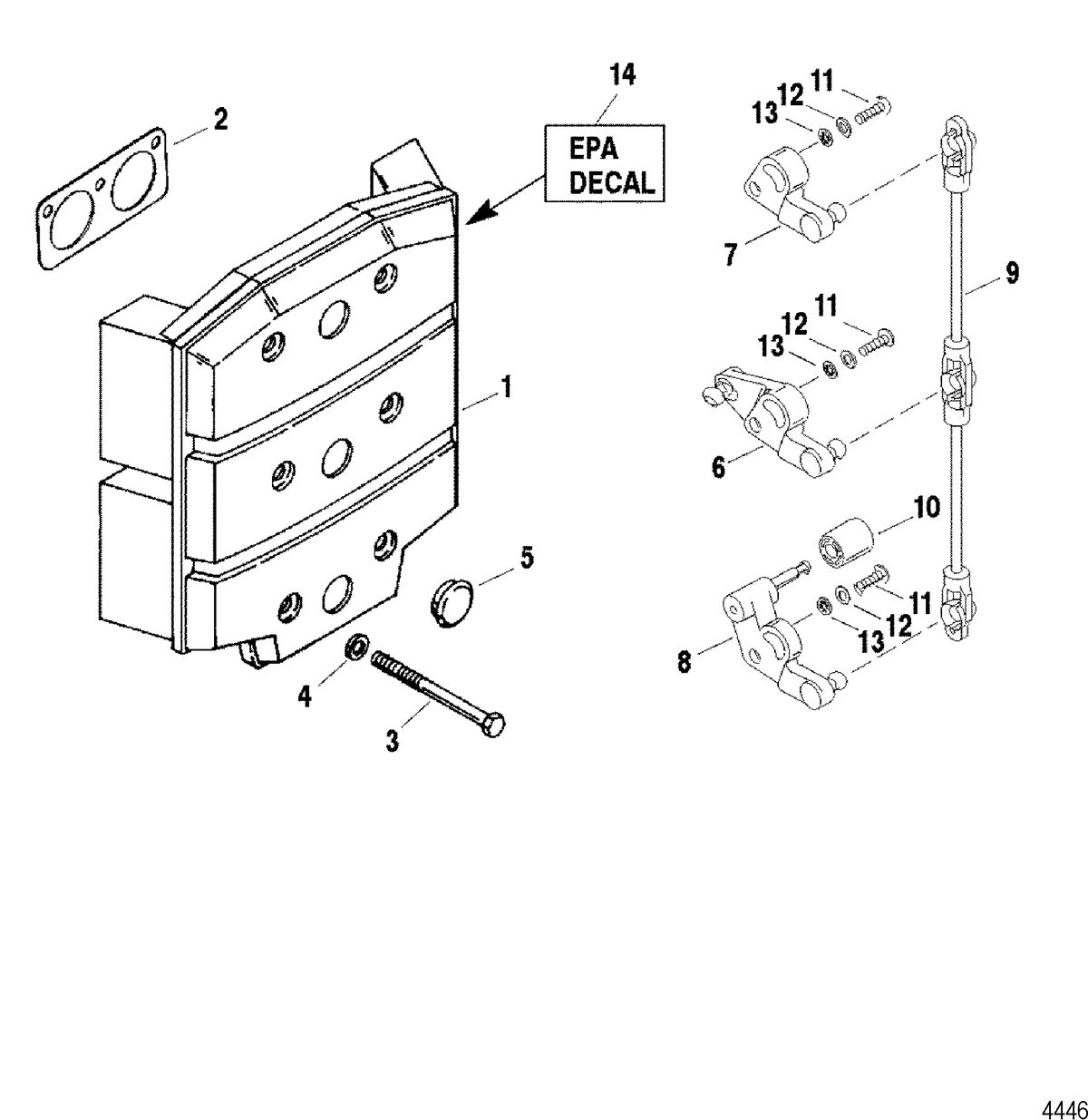 SPORTJET 210 CARB M2 JET DRIVE Attenuator And Carburetor Throttle Levers