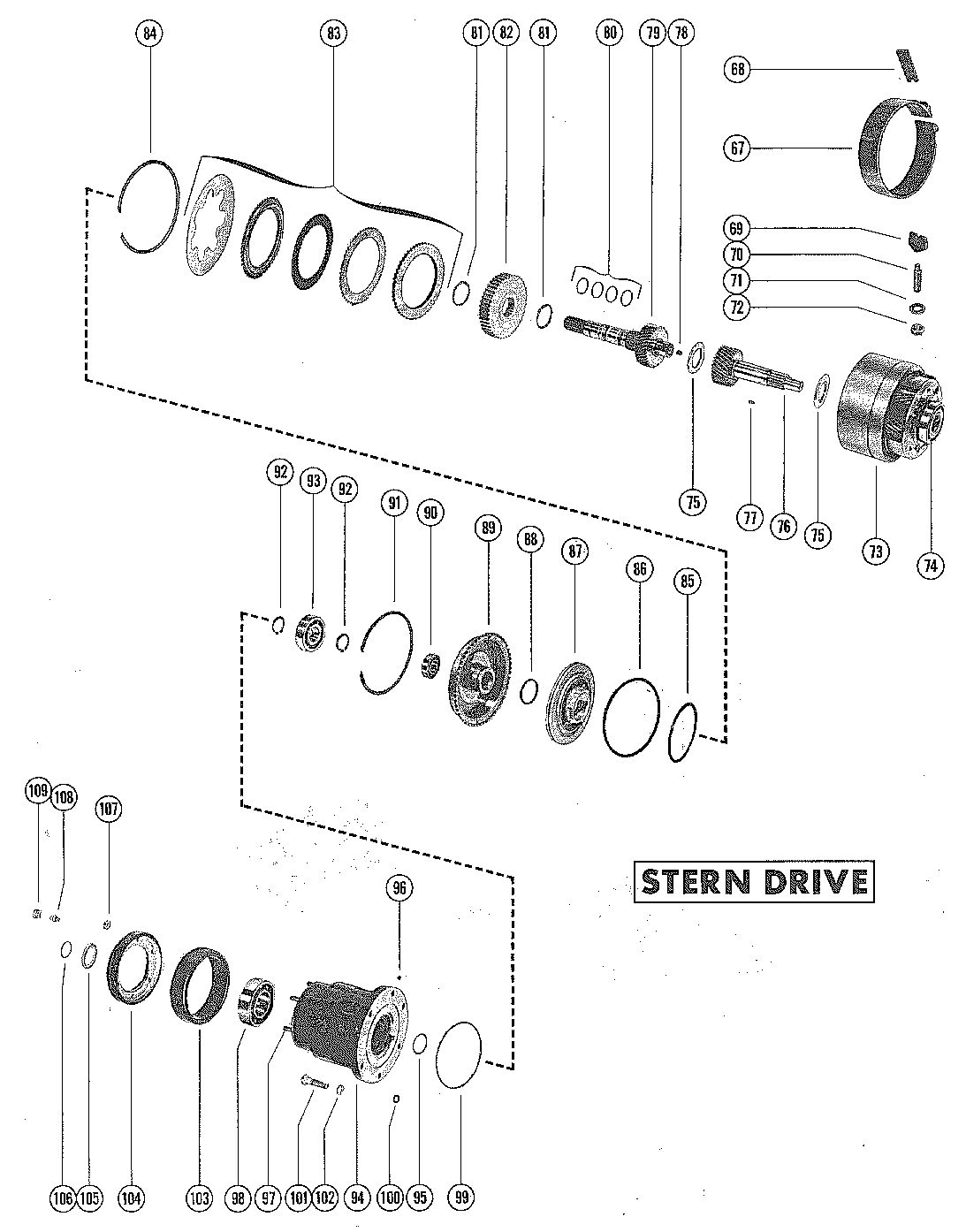MERCRUISER 255 ENGINE TRANSMISSION ASSEMBLY (STERN DRIVE) (PAGE 2)