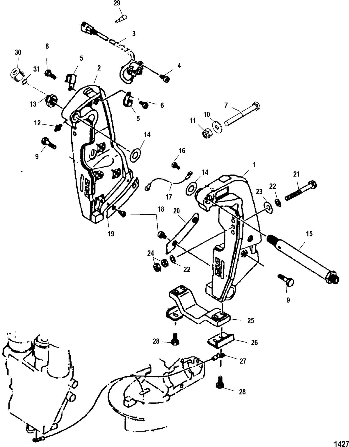 MERCURY/MARINER 225 EFI 4-STROKE Transom Brackets