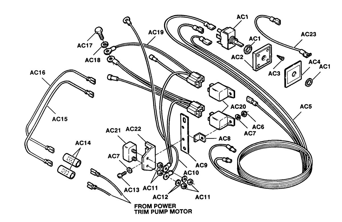 FORCE FORCE PARTS CATALOG = POWER TRIM & POWER TILT ELECTRICAL COMPONENTS POWER TRIM 5H219-1 & POWER TILT 5H271