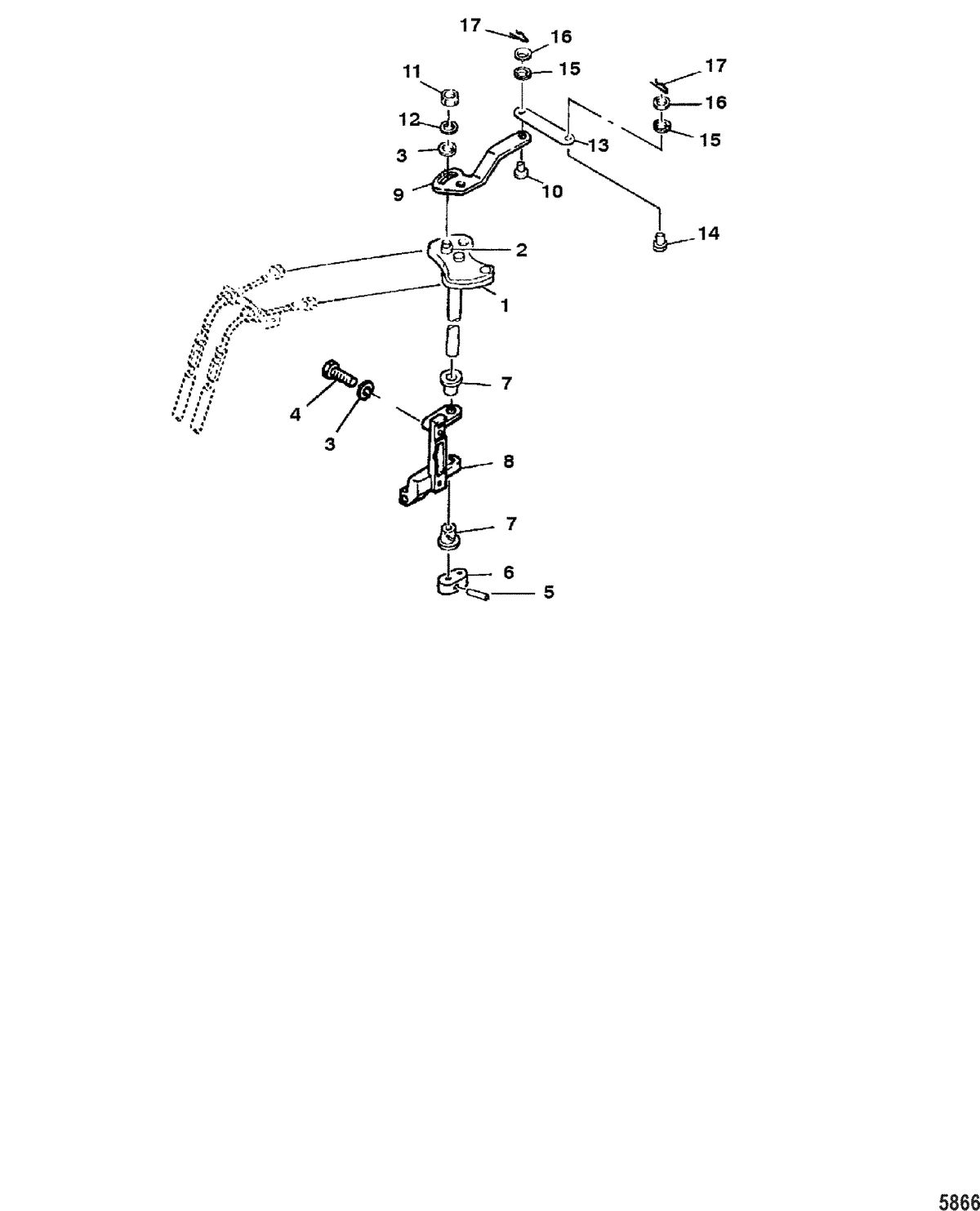 MARINER 8HP KEROSENE THROTTLE LINKAGE