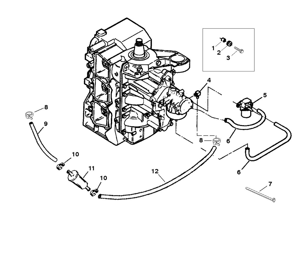 FORCE FORCE 75 H.P. (1998) FUEL FILTER AND PRIME SYSTEM