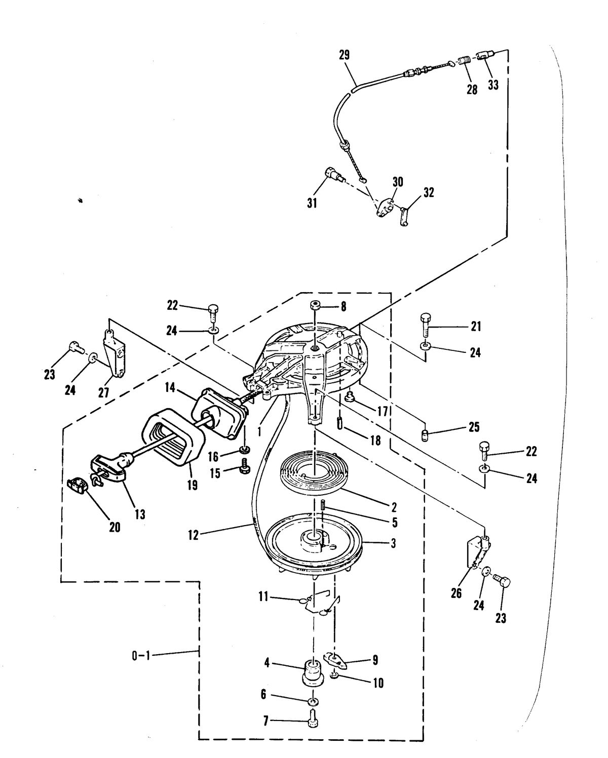 MERCURY/MARINER 15 H.P. W/MARATHON RECOIL STARTER