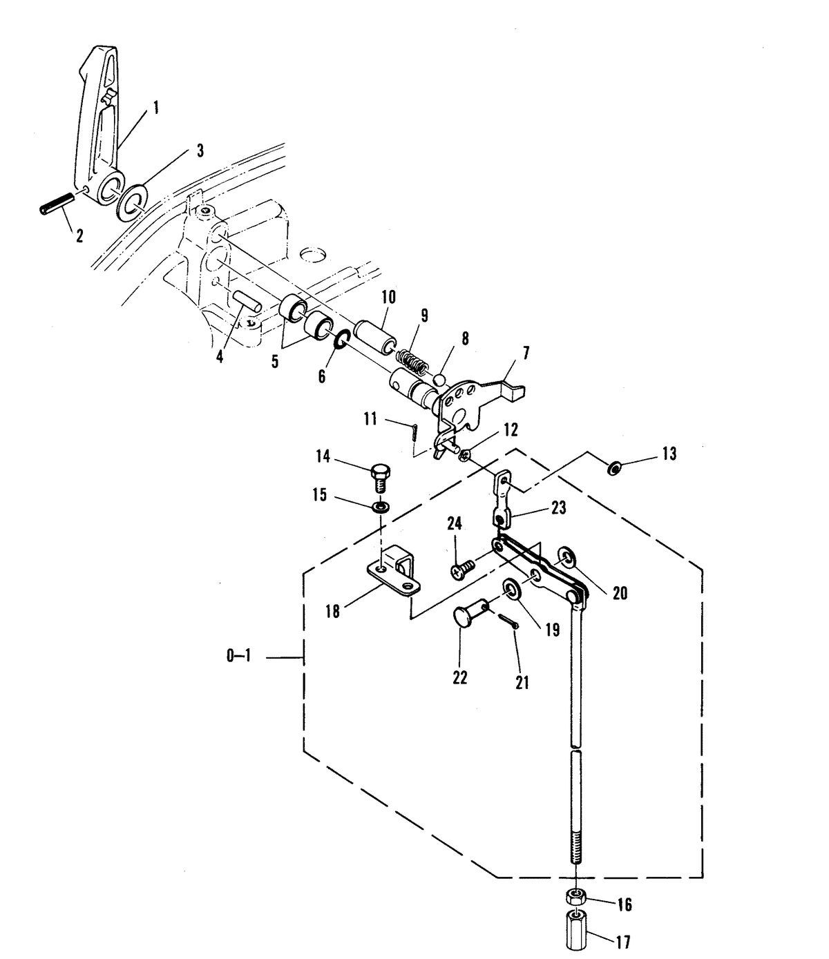 MARINER W15 HORSEPOWER GEAR SHIFT LINKAGE