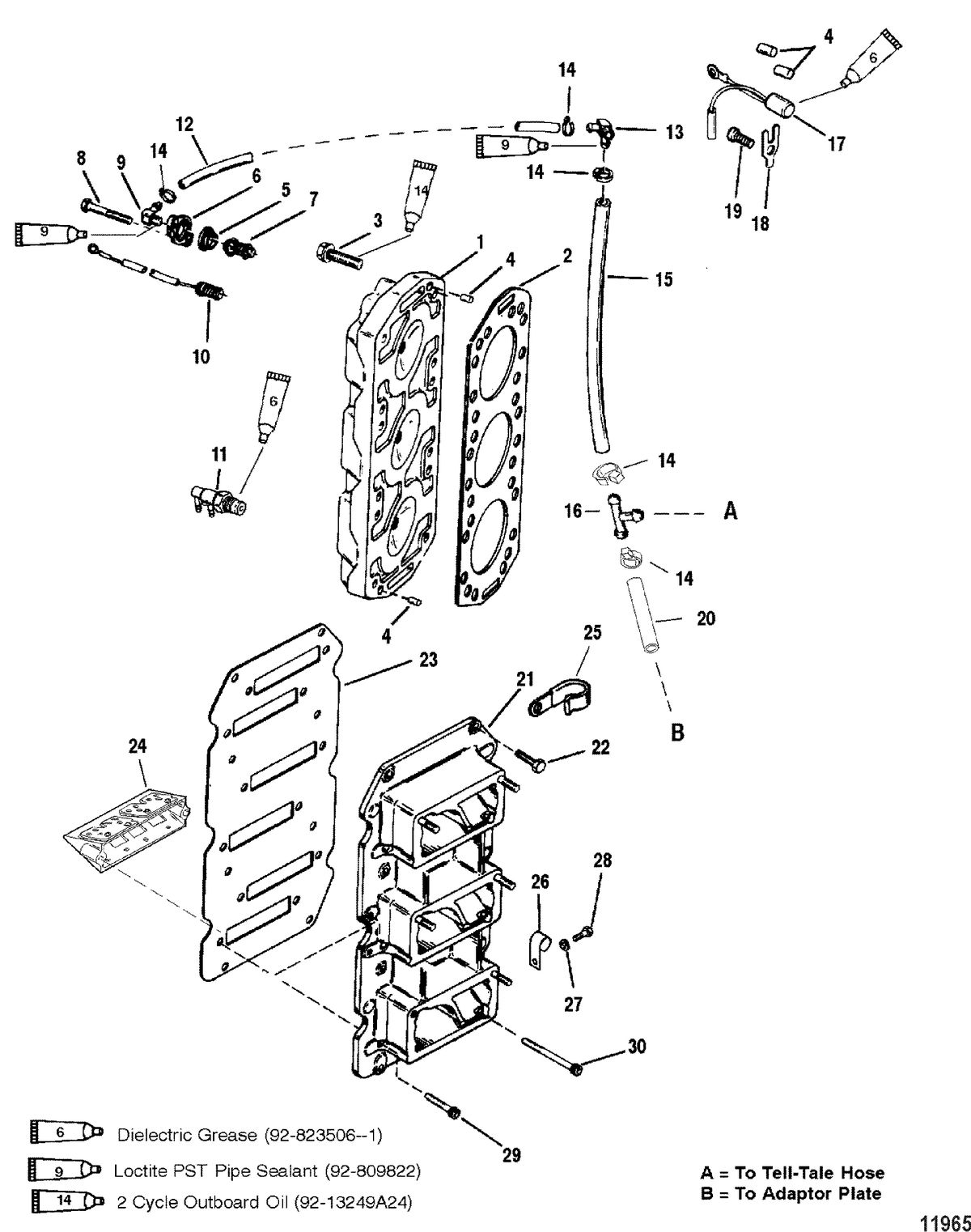 MERCURY/MARINER 135/150/175/200 XR6/MAGNUM III/140 JET (CARB) REED BLOCK AND CYLINDER HEAD