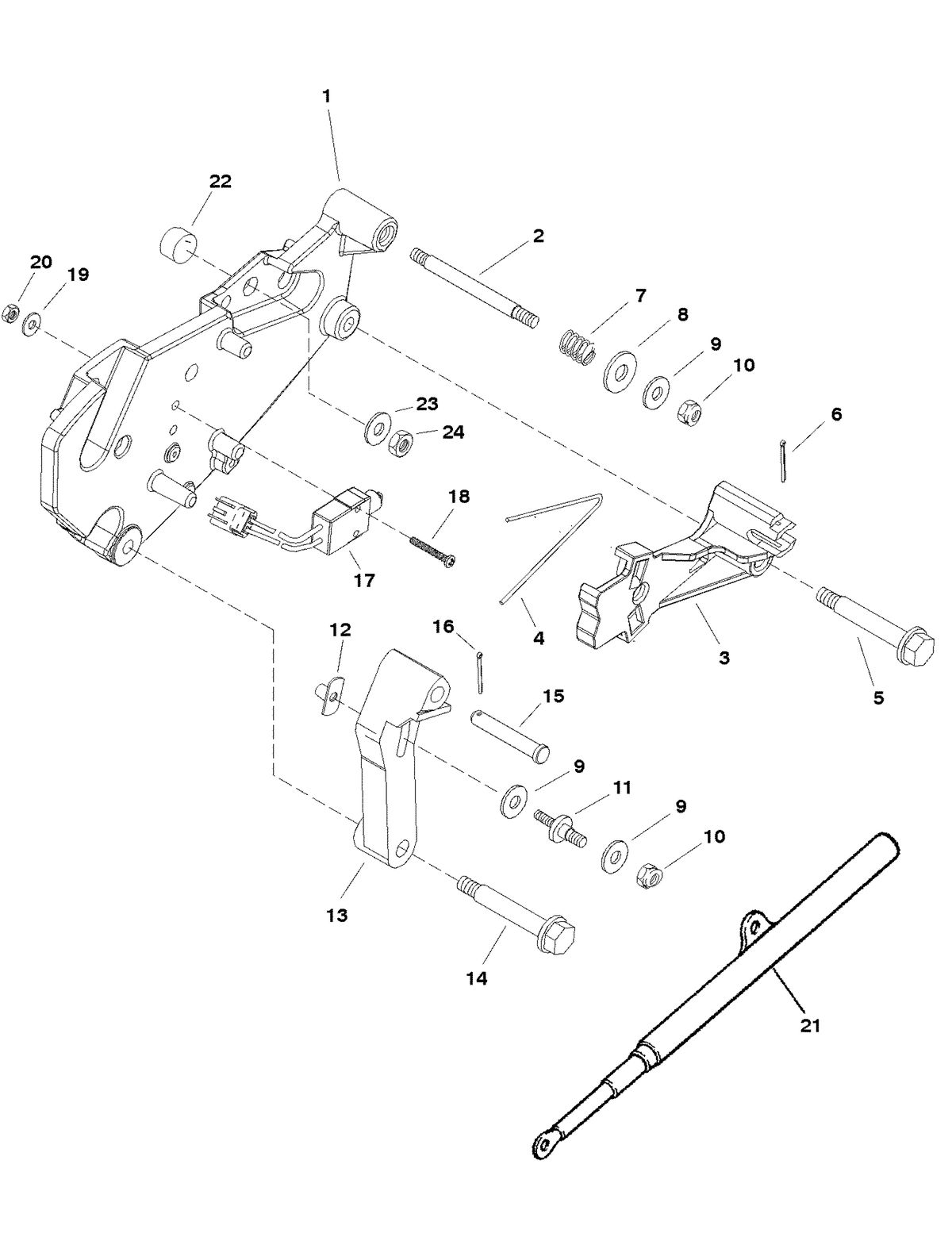 MERCRUISER 5.7LX TBI BRAV0 350 TBI MAG ALPHA (EFI) SHIFT BRACKET (ALPHA ENGINES)