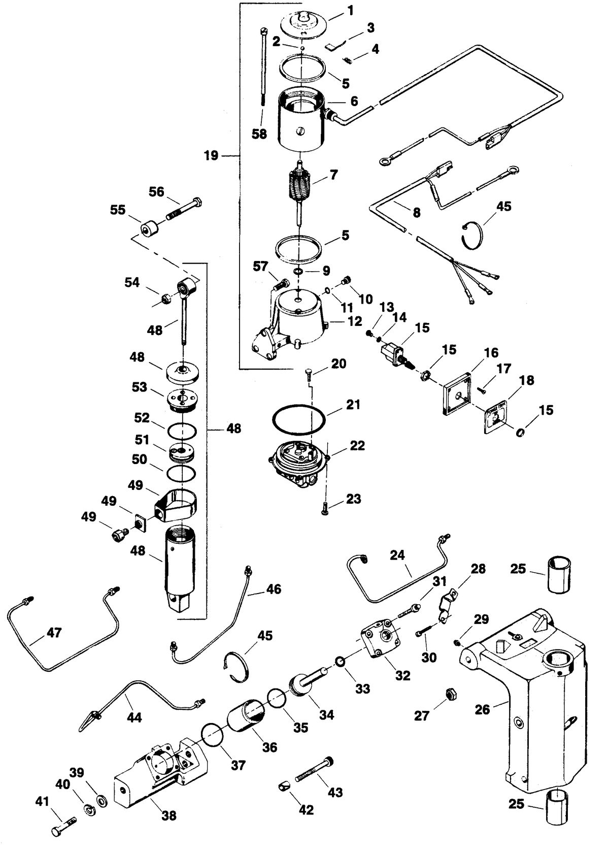 FORCE FORCE TRIM & TILT MODELS 35 THRU 75 HP TRIM & TILT ASSY (F5H147/F5H147-1 & F5H148/F5H148-1)