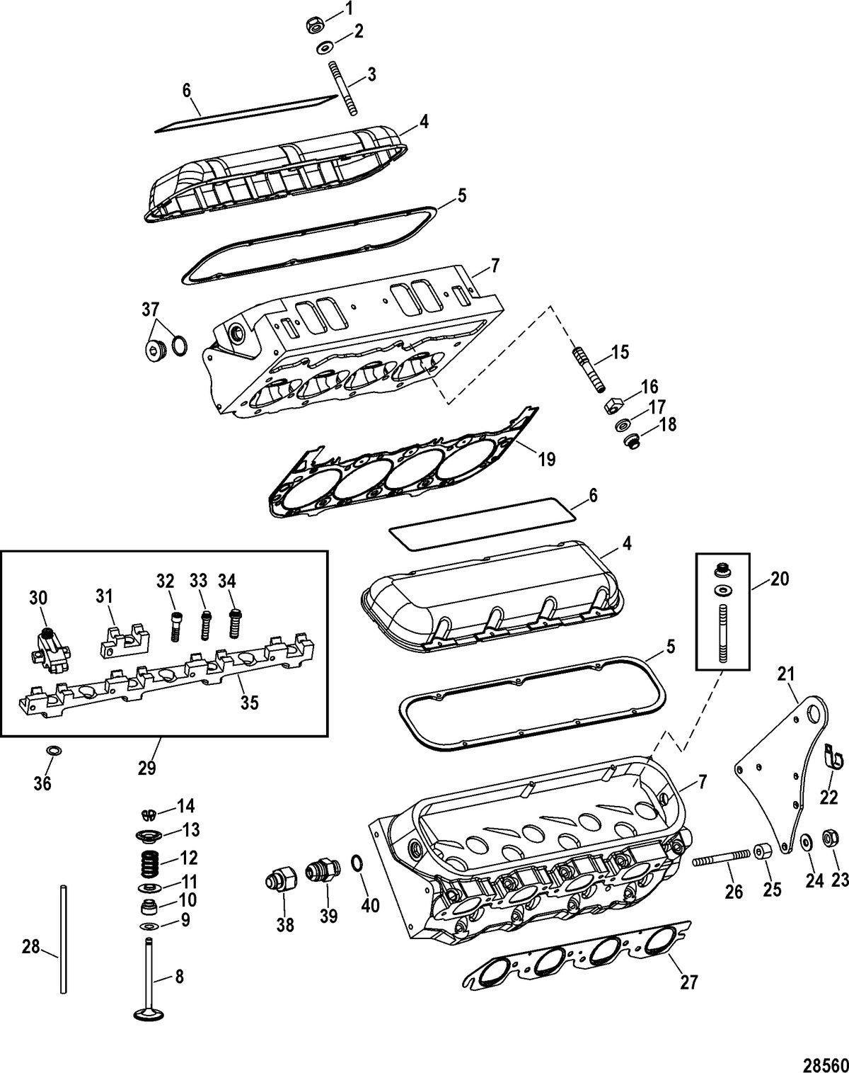 RACE STERNDRIVE 1075 SCI Engine Components(Cylinder Head)