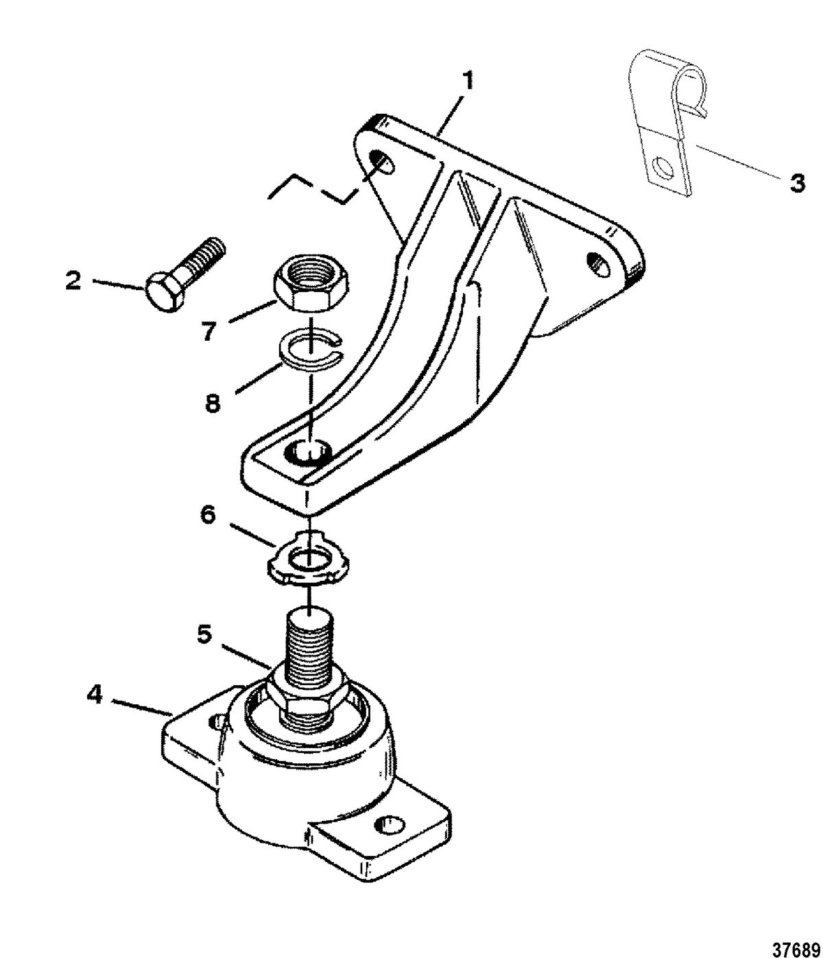 MERCRUISER 5.7L 2BBL 5.7LX 4BBL 350 MAG ALPHA/BRAVO ENGINE MOUNTING