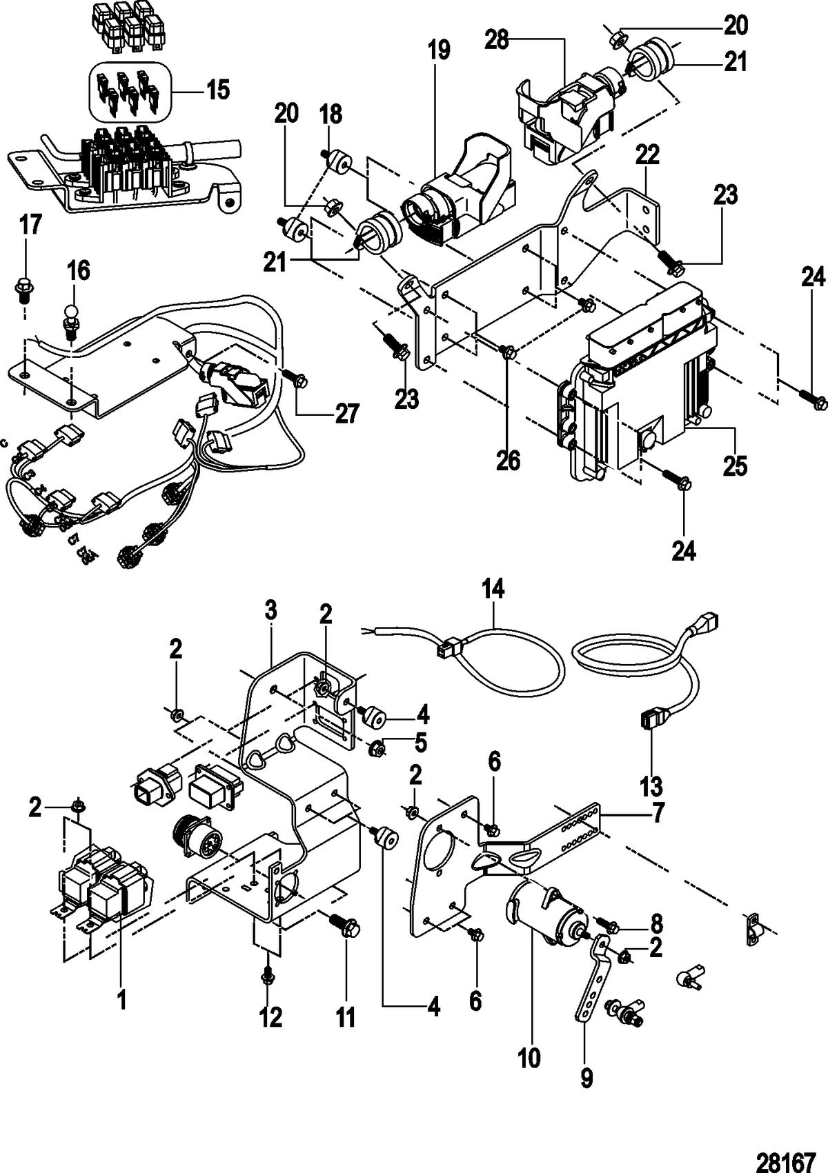 MERCRUISER CUMMINS/MERCRUISER DIESEL (QSD-2.0L) Electrical Components, Control Module and Brackets