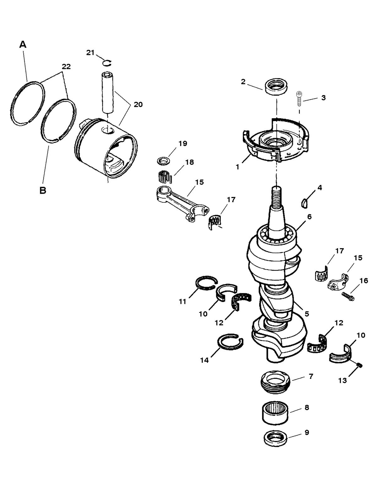SPORTJET SPORT JET 95 XR CRANKSHAFT AND PISTON