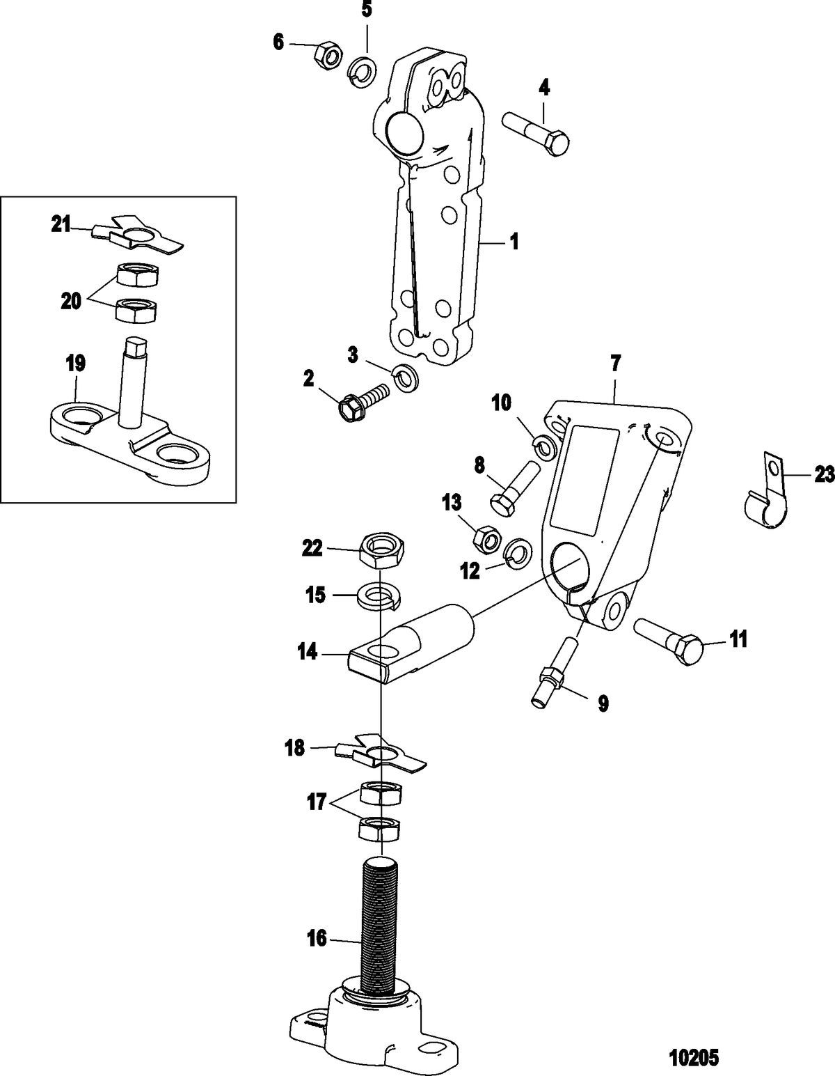 MERCRUISER 5.7L CARB INBOARD Transmission and Engine Mounting(Hurth 630)