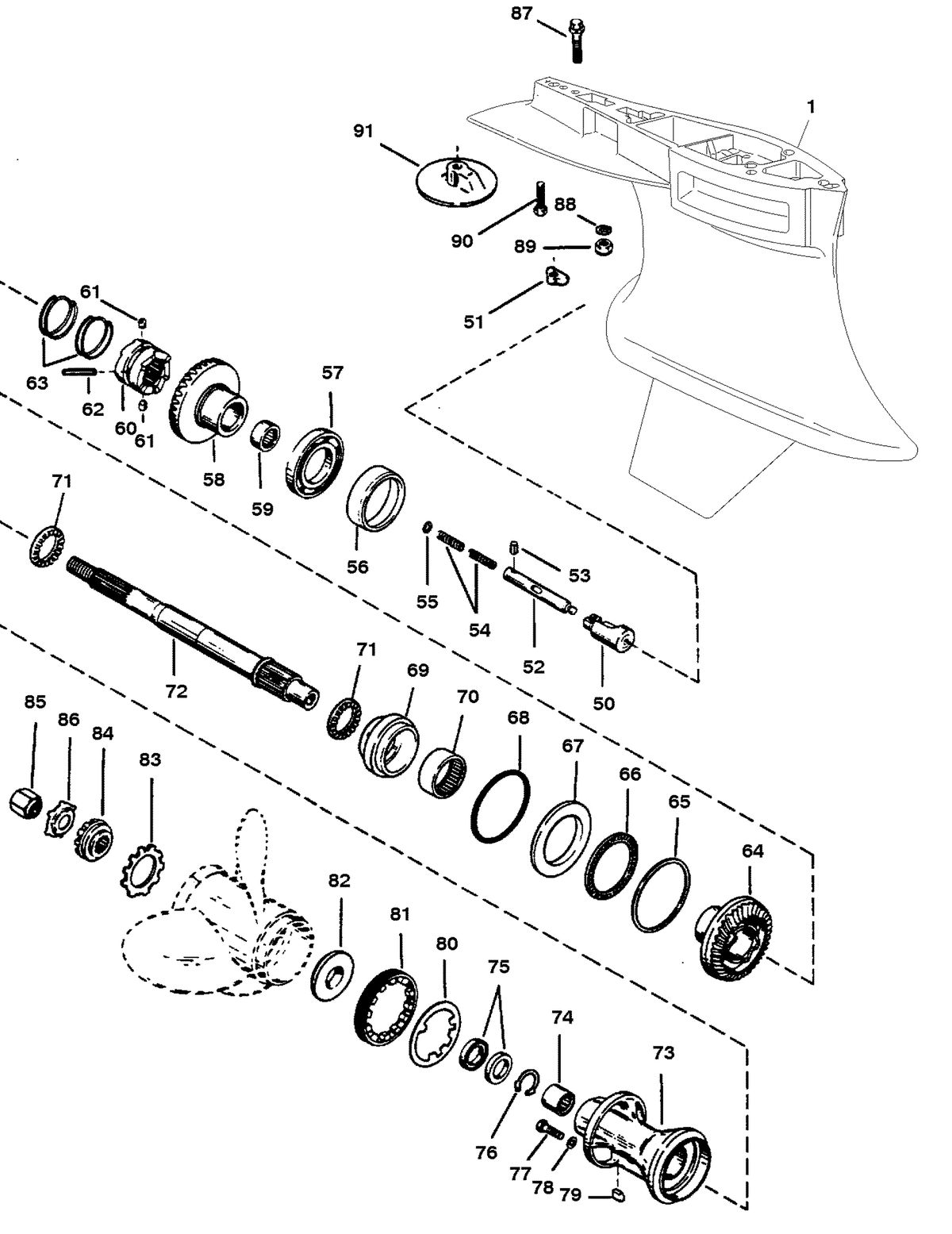 RACE OUTBOARD 225 (EFI) PRO-MAX/SUPER MAGNUM GEAR HOUSING (PROP SHAFT)(COUNTER ROTATION) (SPORTMASTER)