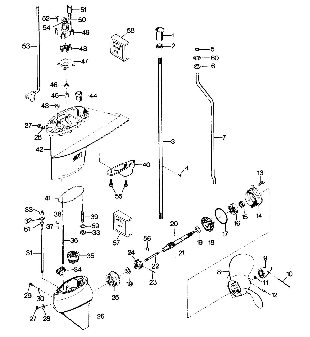 FORCE FORCE 1987 50 H.P. "C" MODELS GEAR HOUSING