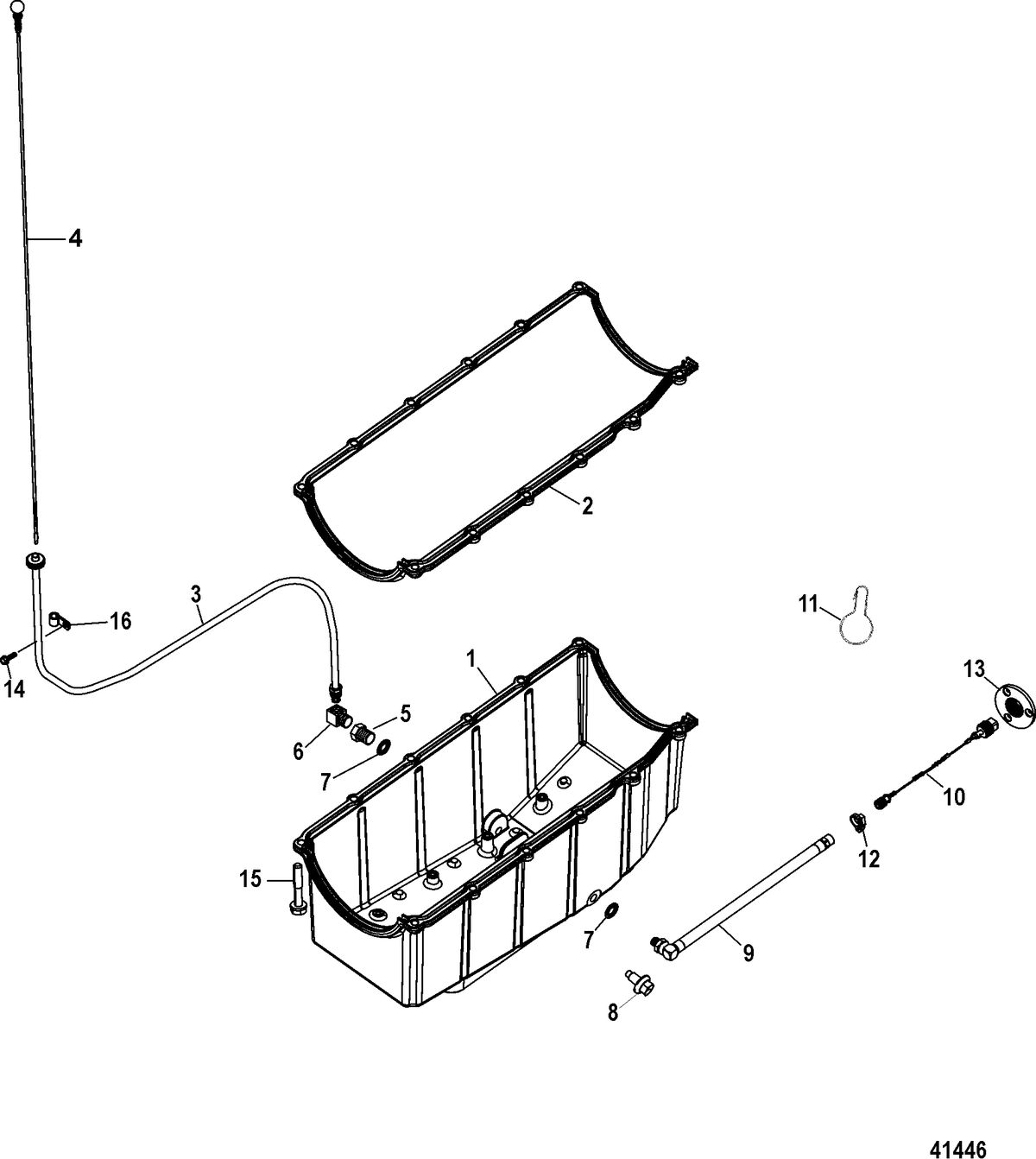 MERCRUISER 496 MAG STERNDRIVE Oil Pan and Drain System