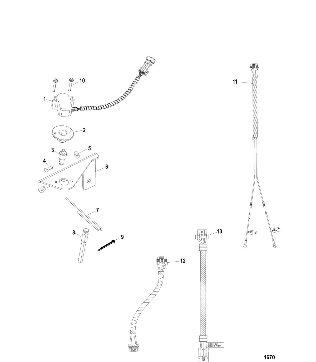 MERCRUISER 8.1L INBOARD Smartcraft Sensor and Harnesses