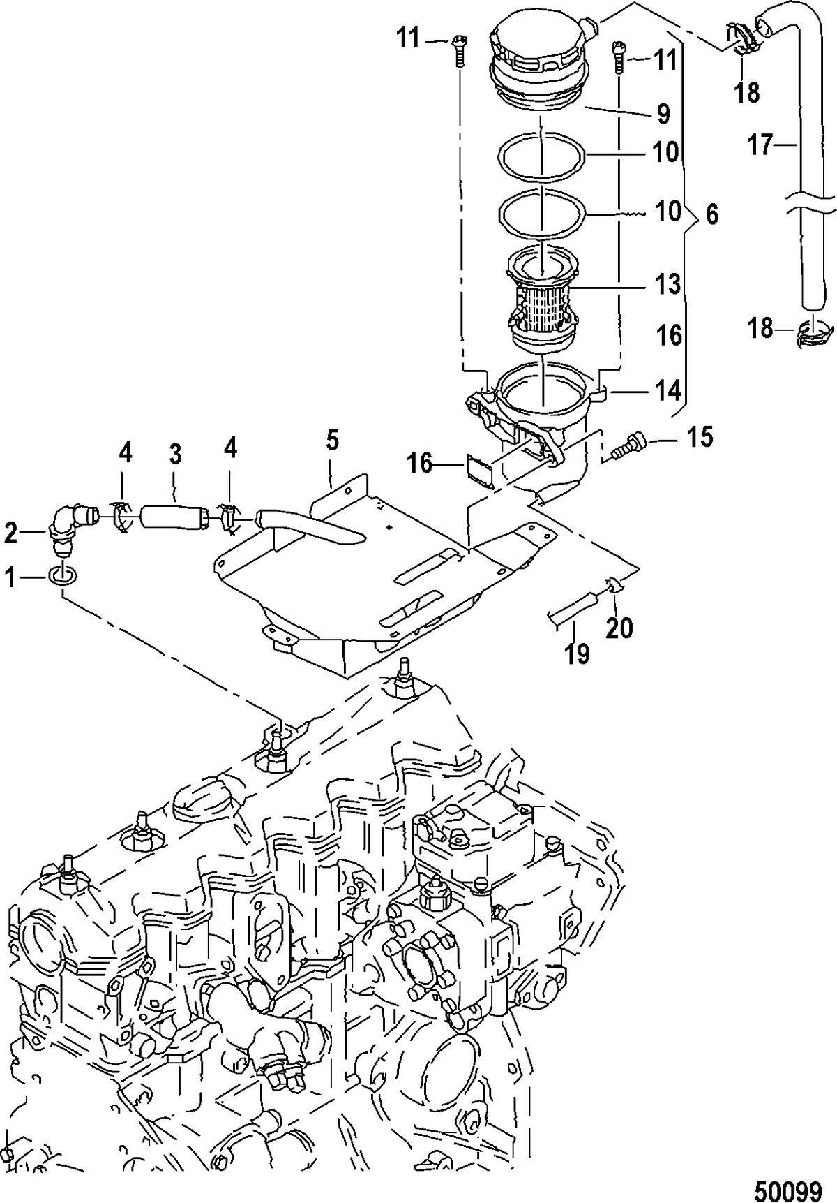 MERCRUISER VW 2.5L CYLINDER HEAD, Ventilation
