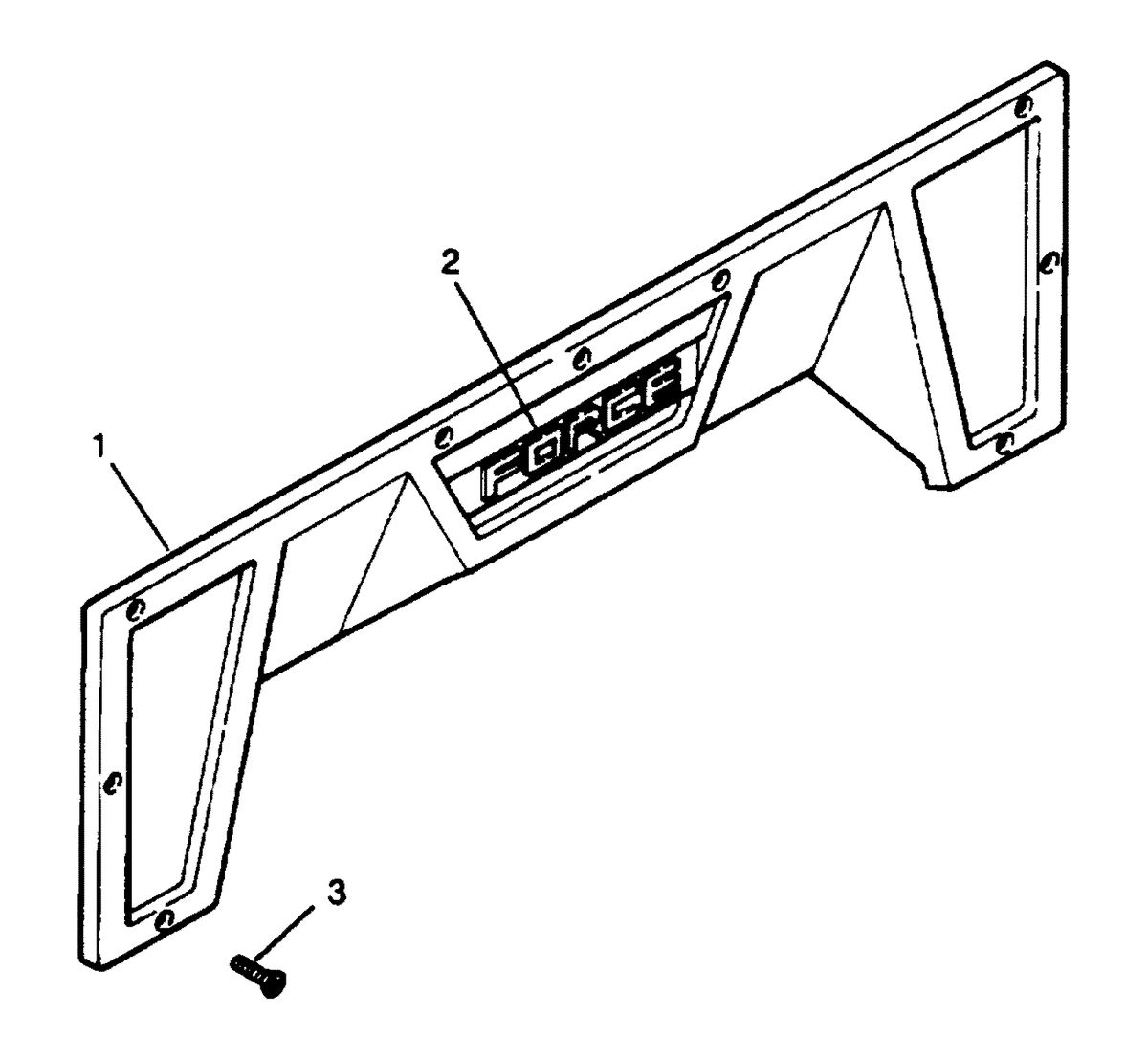 FORCE FORCE 120 H.P. "A" MODEL 1990 L-DRIVE TRANSOM SHIELD