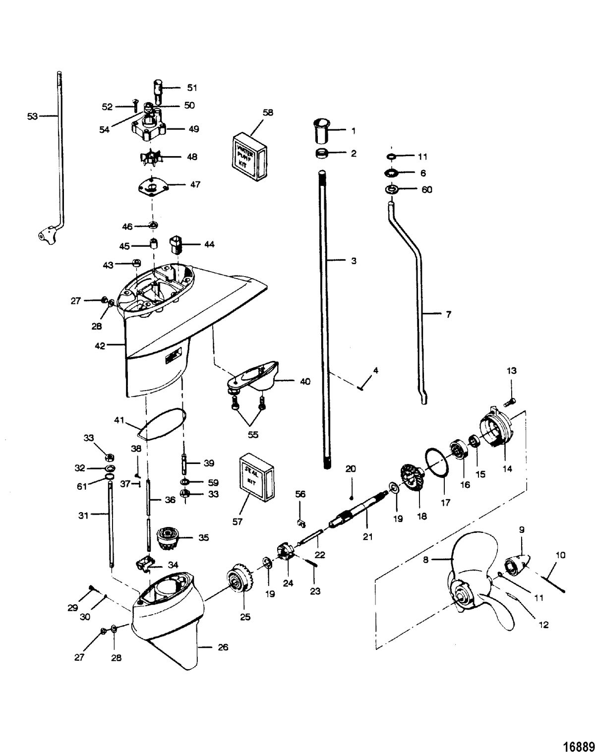 FORCE FORCE 1989 A MODEL 35 HP Gear Housing