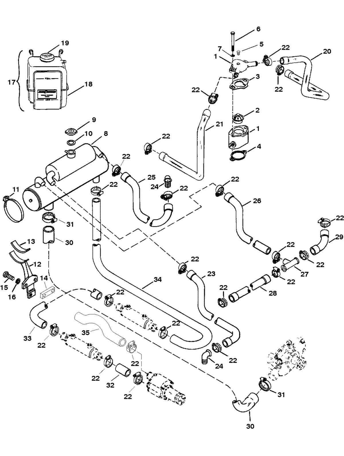 MERCRUISER MIE 7.4L HURTH/BORG WARNER (GEN IV) CLOSED COOLING (BORG WARNER 72)