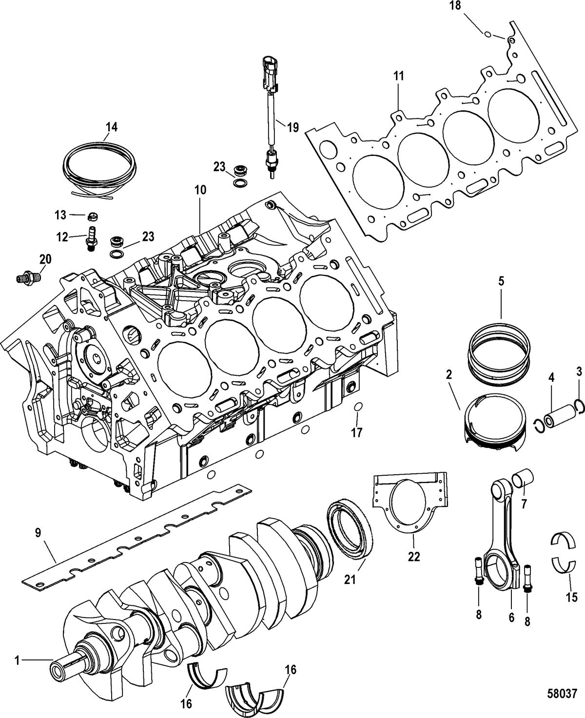RACE STERNDRIVE RACE 1650 QC4V Cylinder Block(0M971884 and Below)