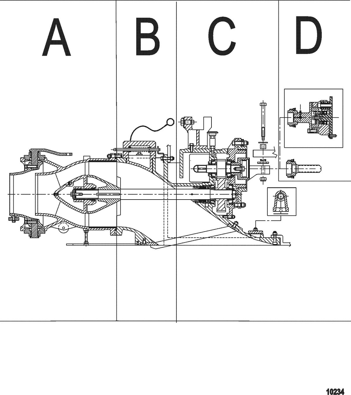 MERCRUISER JETDRIVE Cross Sectional View-Mercruiser Jet