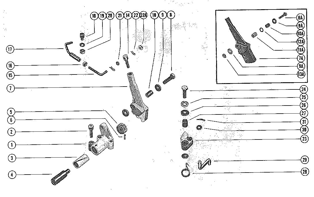 MERCURY MERC 200 THROTTLE CONTROL LINKAGE