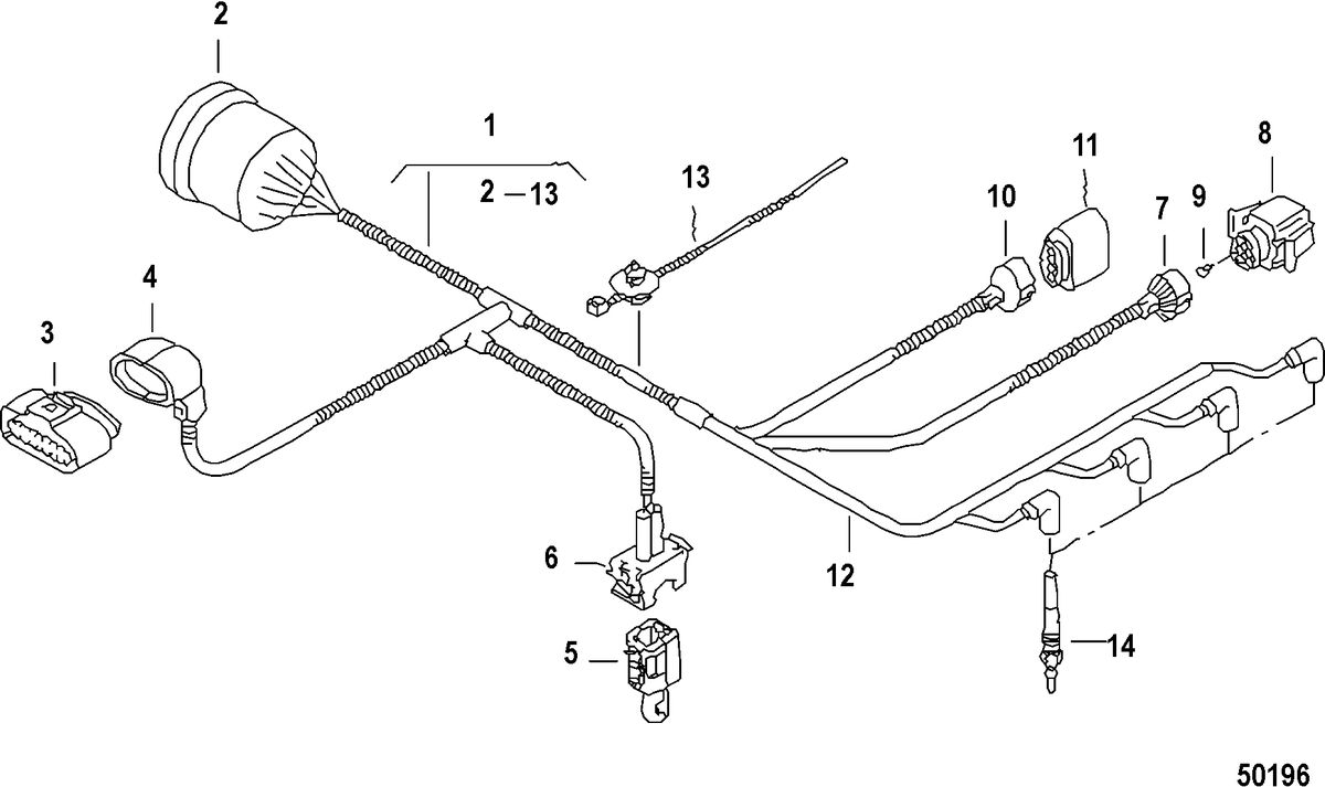 MERCRUISER VW 1.9L WIRING HARNESS, Engine Injection Pump