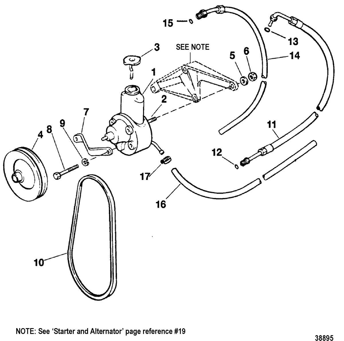 MERCRUISER 7.4L 454 MAG BRAVO GEN V POWER STEERING COMPONENTS