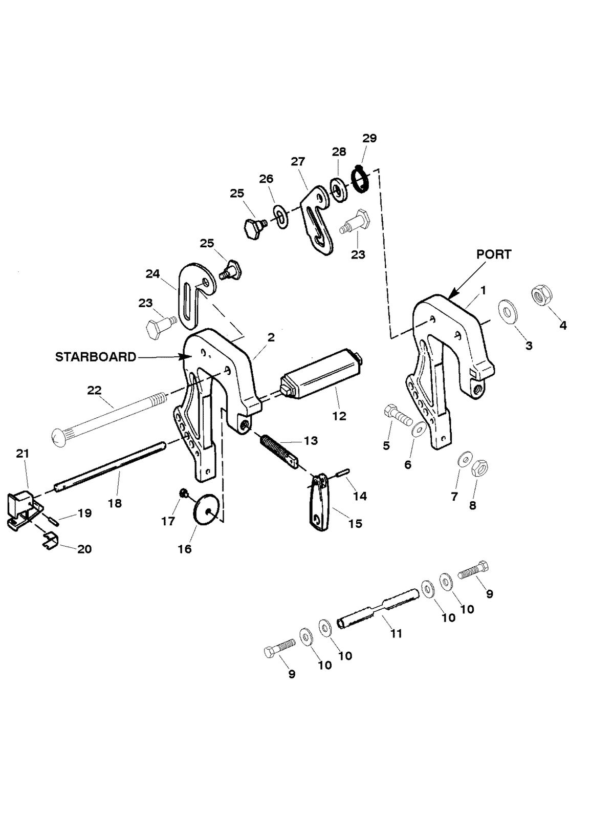 FORCE FORCE 25 H.P. (1998) CLAMP BRACKETS