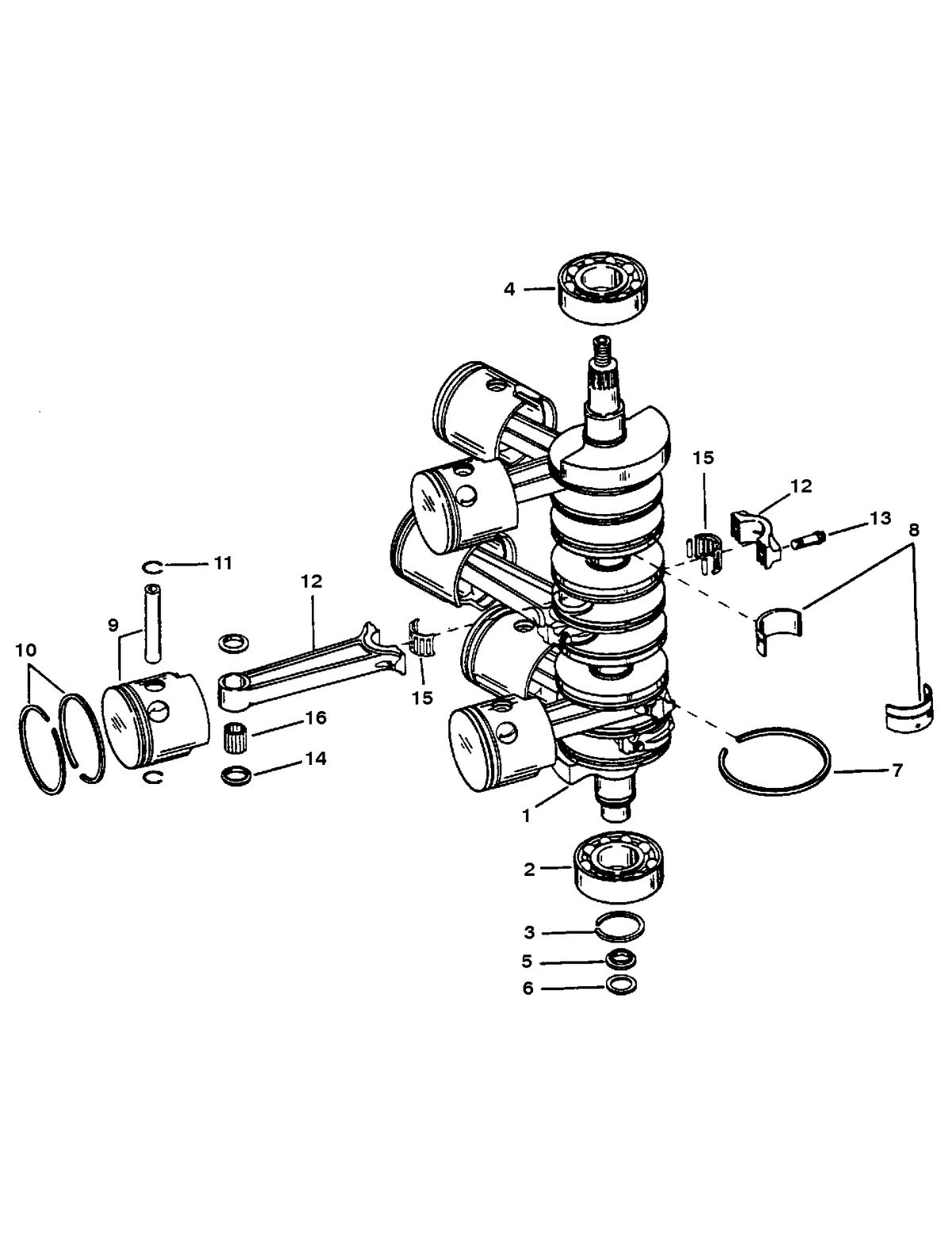 RACE OUTBOARD 2.5L (EFI) 2.5L (EFI-OFFSHORE) CRANKSHAFT, PISTONS, AND CONNECTING RODS