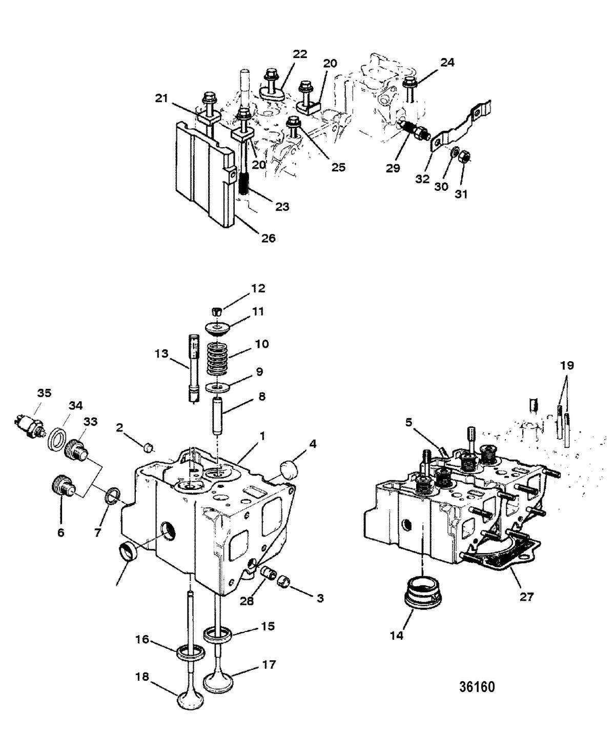 MERCRUISER D3.6L BRAVO DIESEL CYLINDER HEAD