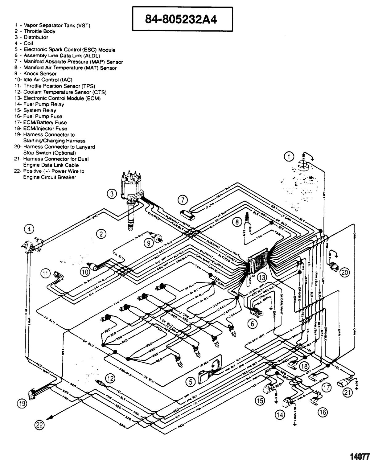 MERCRUISER MIE 7.4 EFI HURTH/BORG WARNER -LH ONLY Wiring Harness(EFI)
