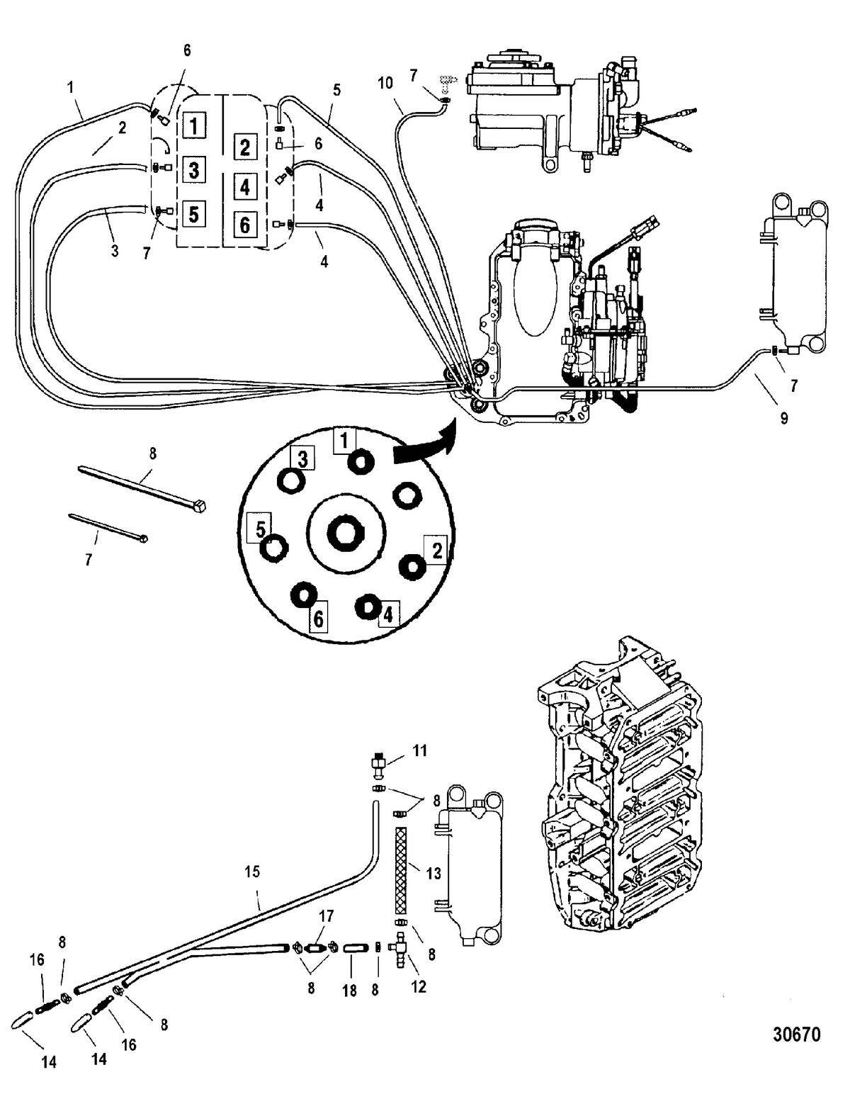RACE OUTBOARD 200XS DFI (2.5L) OIL LINES