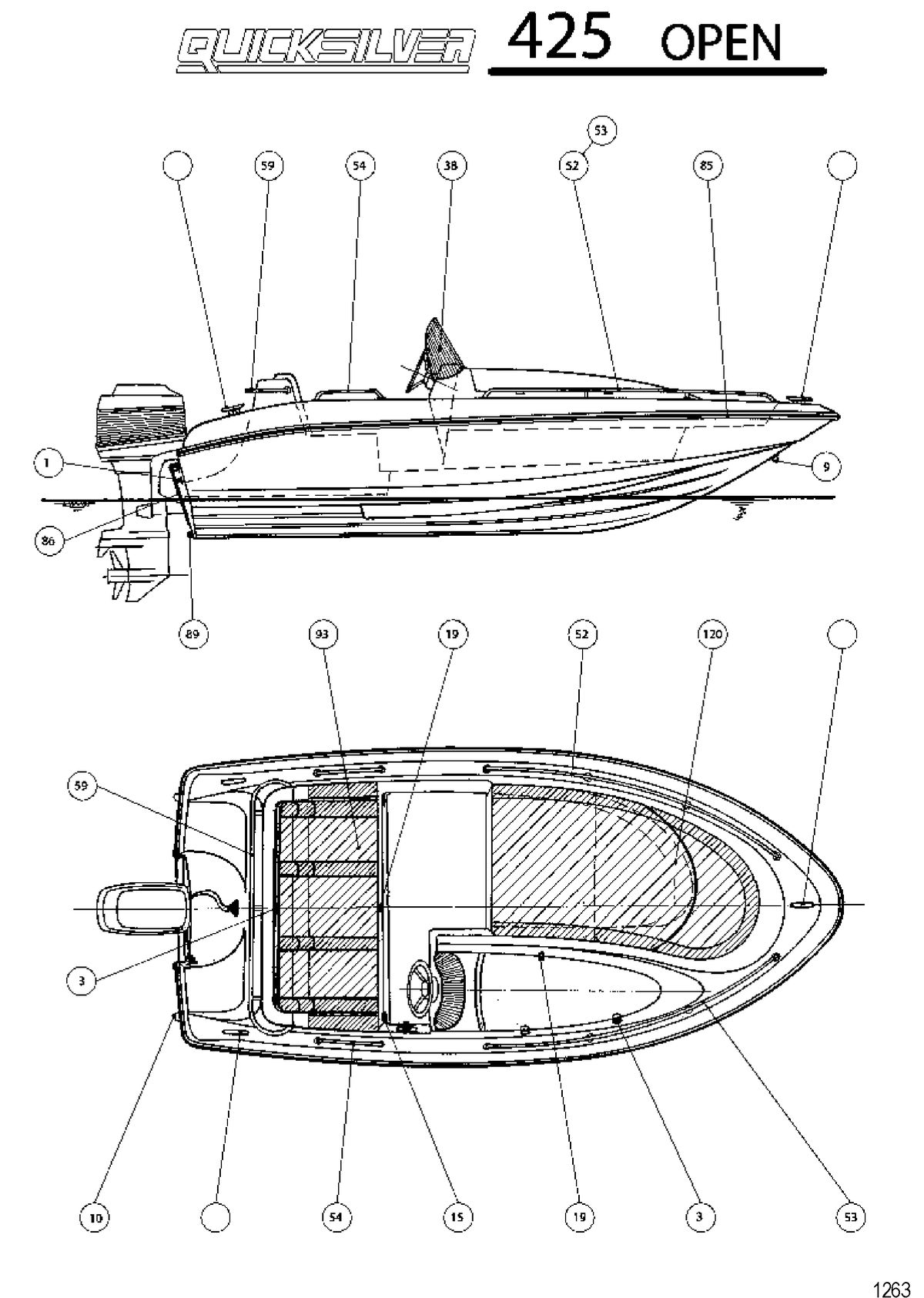 BOATS QUICKSILVER BOATS MODEL 425 OPEN