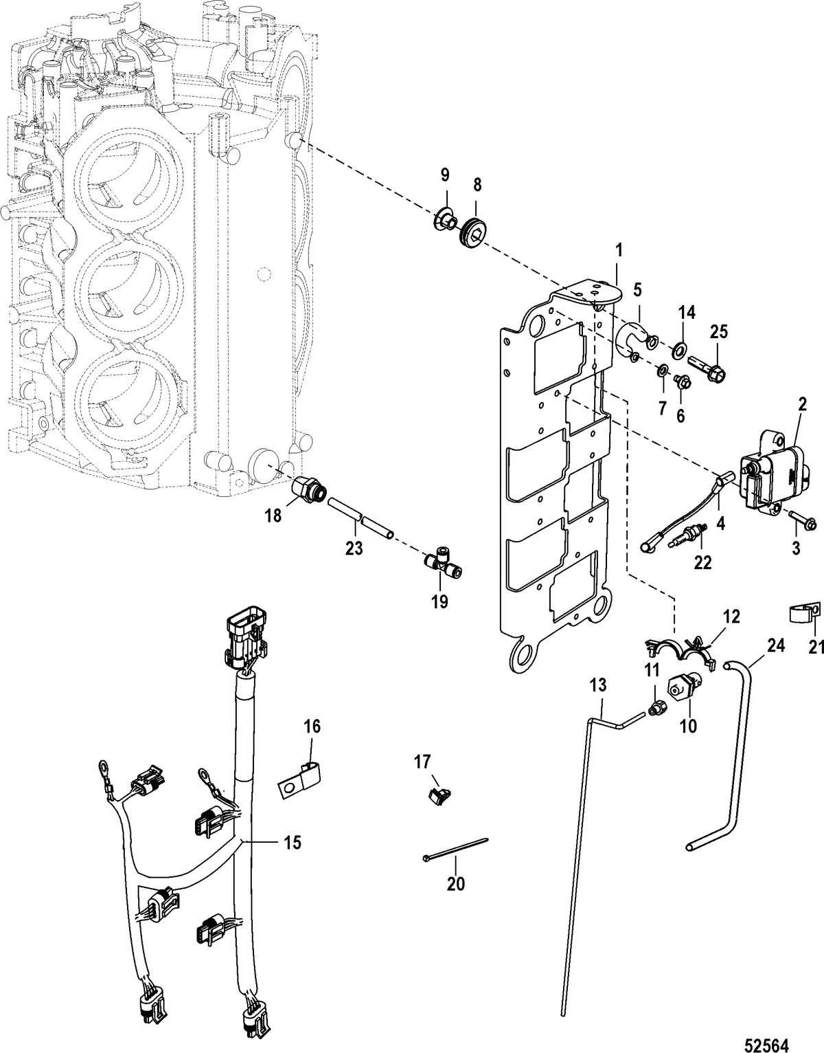 RACE OUTBOARD 250 SPORTXS DFI (3.0L) Coil Plate
