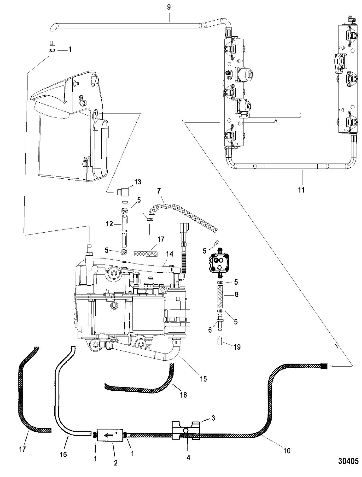 MERCURY/MARINER 200/225 (3.0L DFI) FUEL SYSTEM
