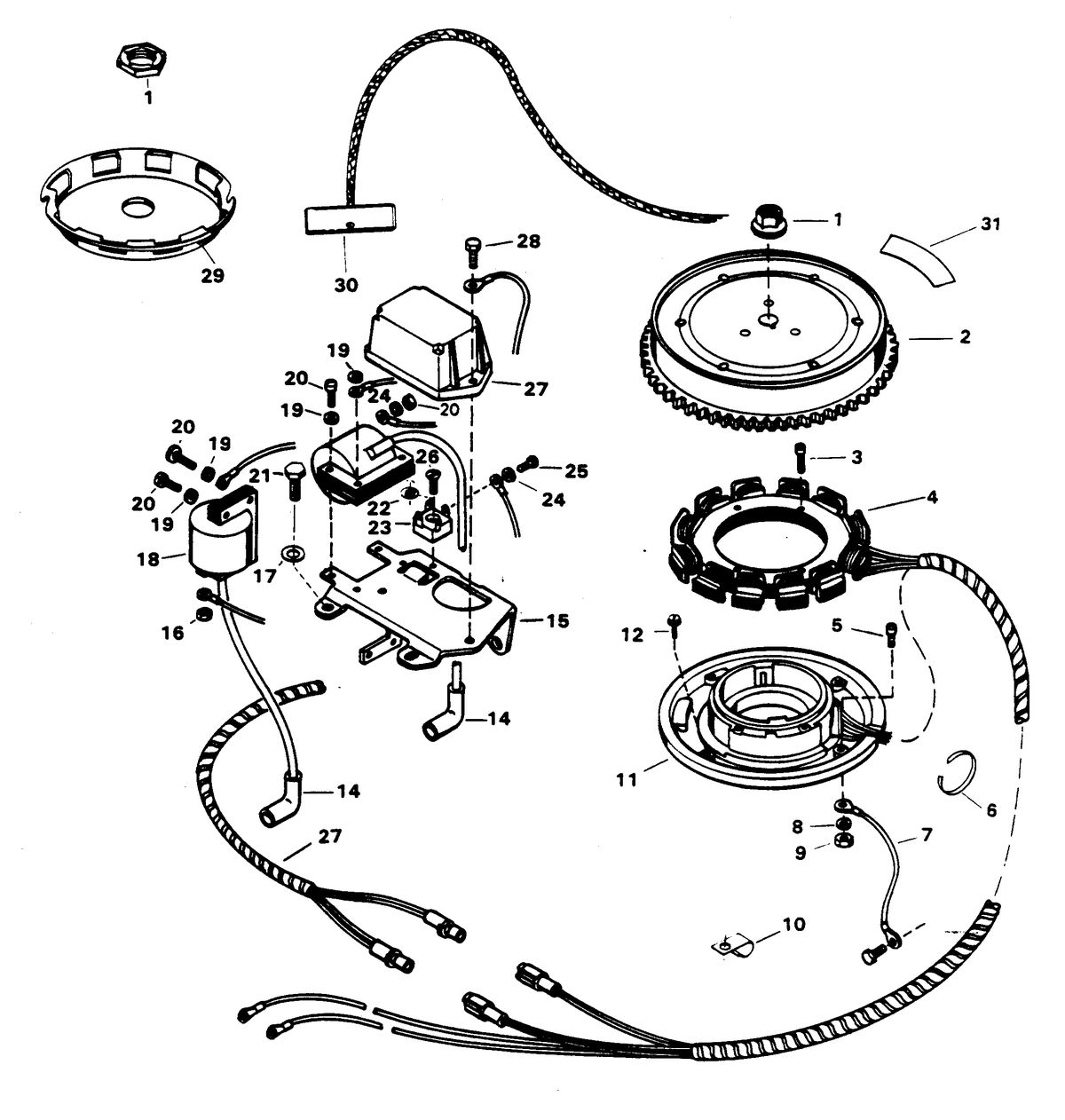 CHRYSLER 35 H.P. ALTERNATOR COMPONENTS