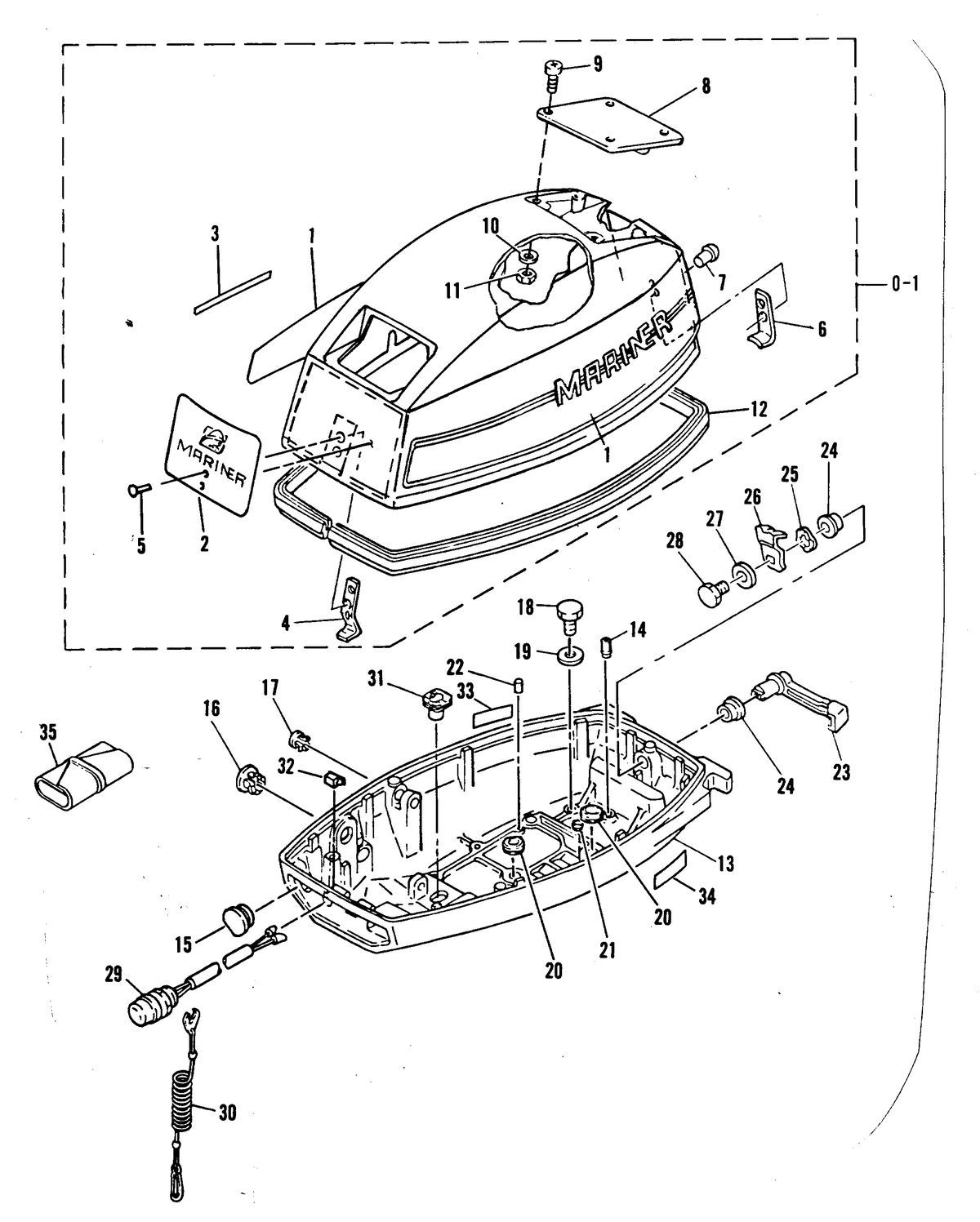 MERCURY/MARINER 15 H.P. W/MARATHON COWLING
