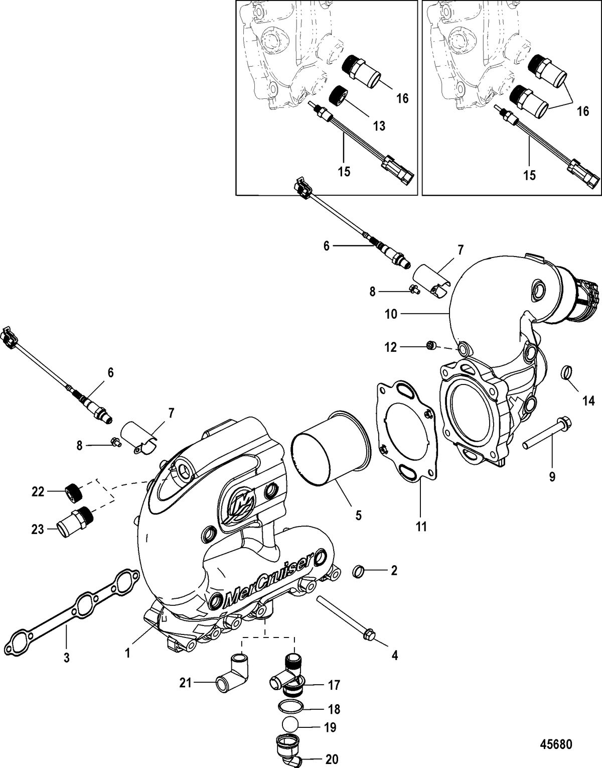 MERCRUISER 4.3L MPI ALPHA/BRAVO EC Exhaust Manifold and Elbow