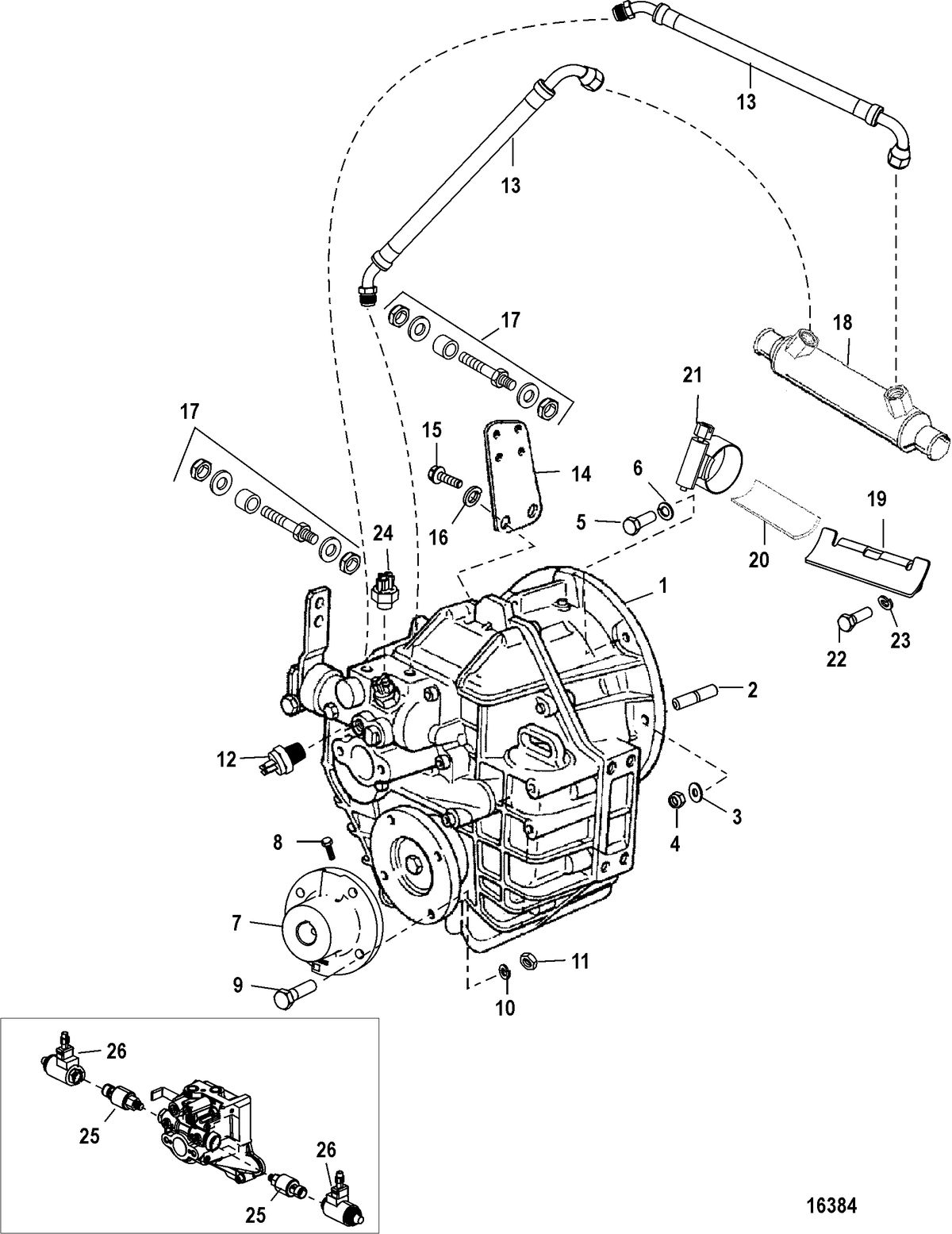 MERCRUISER 350 MAG MX 6.2L MPI INBOARD Transmission and Related Parts(Hurth 630/800)
