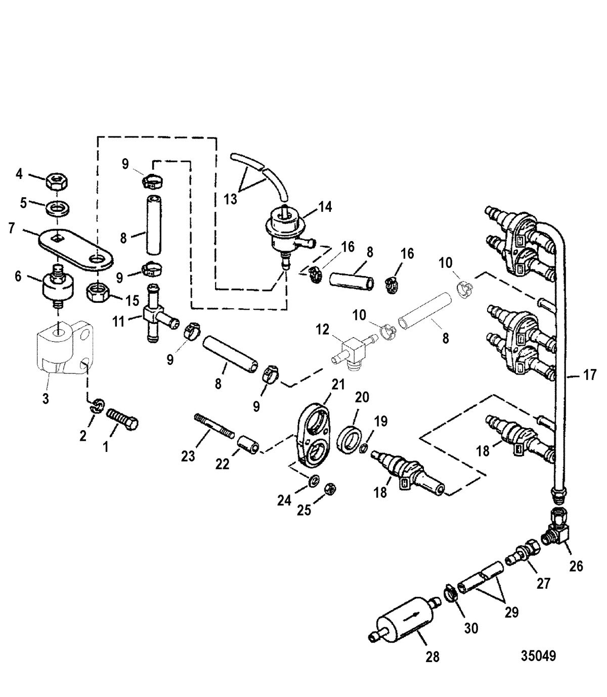 RACE OUTBOARD 2.5L (EFI) 2.5L (EFI-OFFSHORE) Fuel Injectors