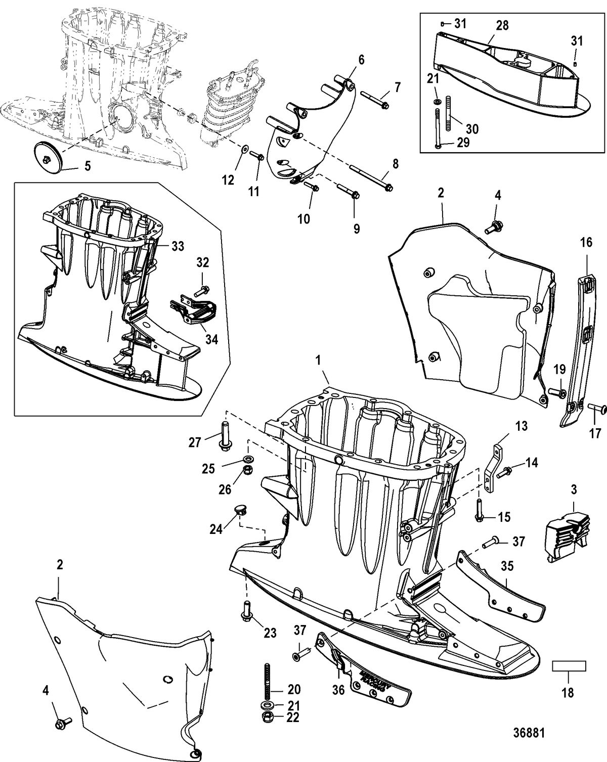 RACE OUTBOARD 350 VERADO Driveshaft Housing