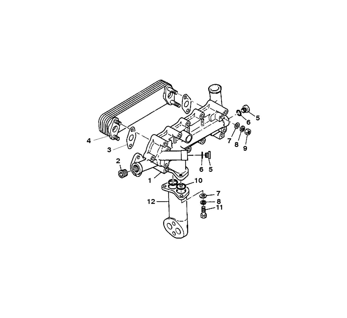 MERCRUISER HINO 175/220 COOLER ASSEMBLY - OIL